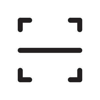 scan button icon Black line art vector
