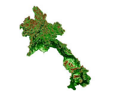 Laos Topographic Map 3d realistic map Color 3d illustration png