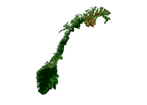 Norway Topographic Map 3d realistic map Color 3d illustration png
