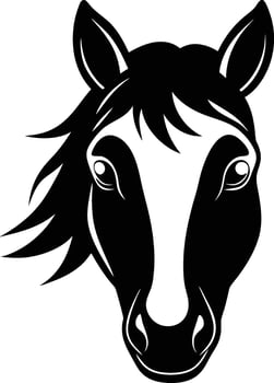 horse head logo design silhouette vector