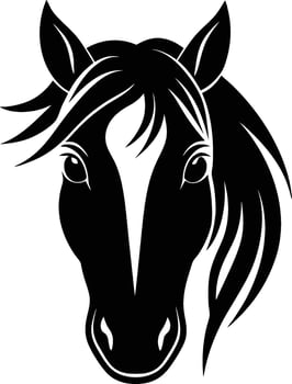 horse head logo design silhouette vector