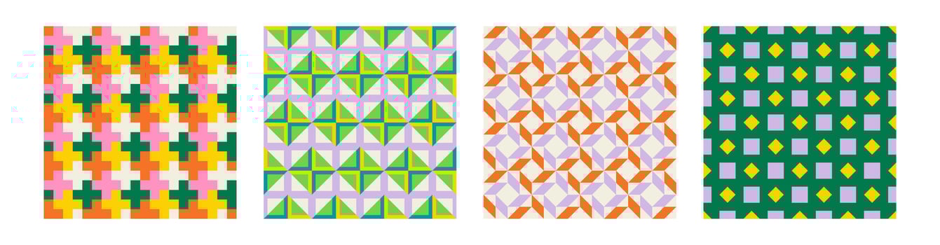 Set of Essential geometric printable seamless pattern with abstract Minimal elegant line form stroke shapes in vibrant colors. Modern simple background in minimalist mid century style wall art vector