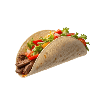 Spicy Sensation Delicious Beef Taco with Vegetables Isolated on Transparent Background Mexican, food, cuisine, meal, spicy, ingredients, traditional, tasty, lunch, dinner png