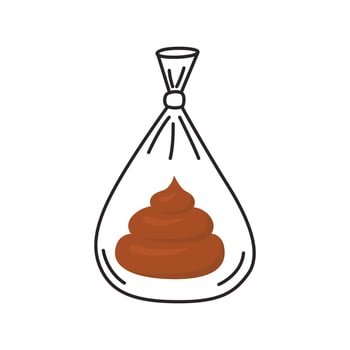 Hygienic dog bag with poop icon. Cleaning the park after walking pets concept vector