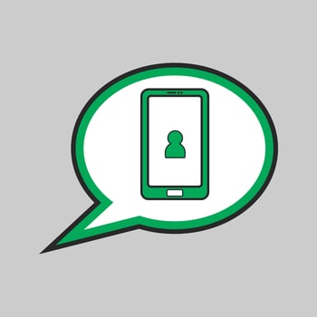 smartphone with contact us icon, illustration eps 10. vector