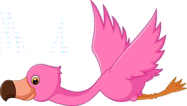 Cartoon Flamingo Flying Gracefully vector