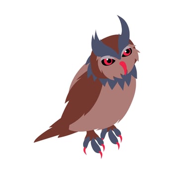 illustration of cartoon cute owl isolated on white background vector