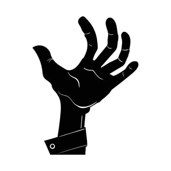 Zombie hand Halloween theme concept on white vector