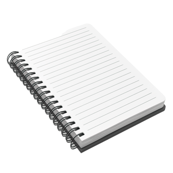 Minimalist lined notebook with black spiral binding png