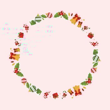 Frame template for christmas season celebration christmas wreath concept vector