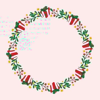 Frame template for christmas season celebration christmas wreath concept vector