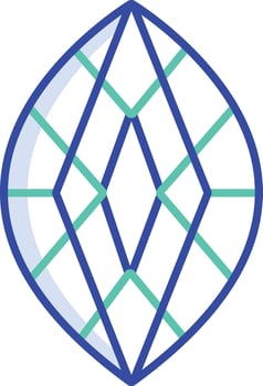 Diamond outline color illustration vector