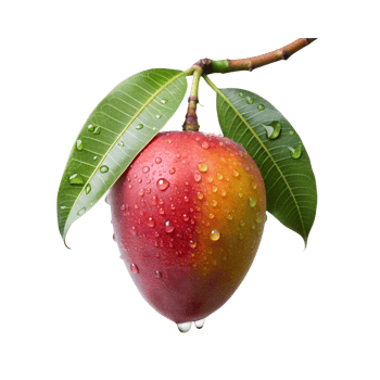 mango with water drops on the branch png
