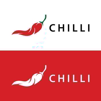 Hot Chili Peppers Logo Farm Garden Design Simple Illustration Symbol Template vector