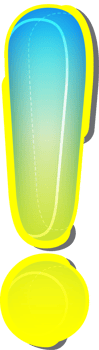 Exclamation mark, 3D Blue Yellow Futuristic Alphabet png