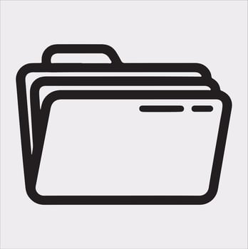 Folder line icon silhouette on white background vector
