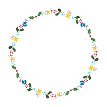Frame template for christmas season celebration christmas wreath concept vector