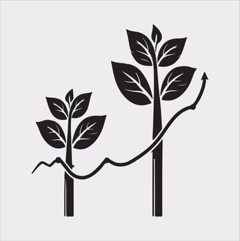 growth tree silhouette on white background vector