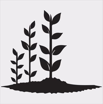 growth tree silhouette on white background vector