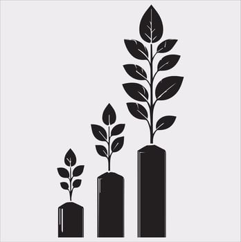 growth tree silhouette on white background vector