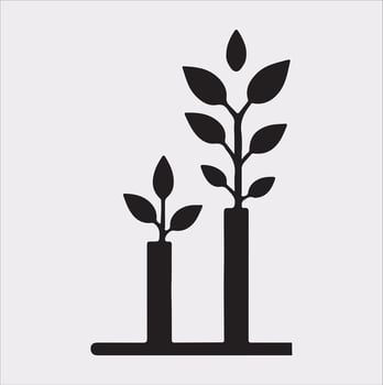 growth tree silhouette on white background vector