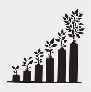 growth tree silhouette on white background vector