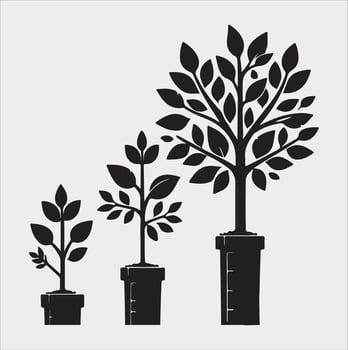 growth tree silhouette on white background vector
