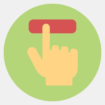 Icon hand pressing a button. USA general election elements. Icons in color mate style. Good for prints, posters, infographics, etc. vector