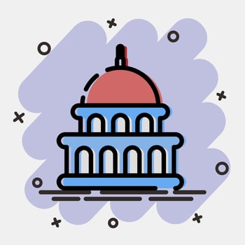 Icon capitol. USA general election elements. Icons in comic style. Good for prints, posters, infographics, etc. vector