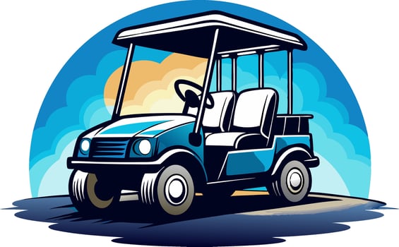 golf cart logo icon t-shirt design illustration vector