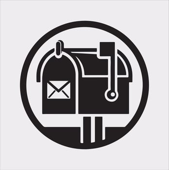 Mailbox symbol silhouette on white background vector