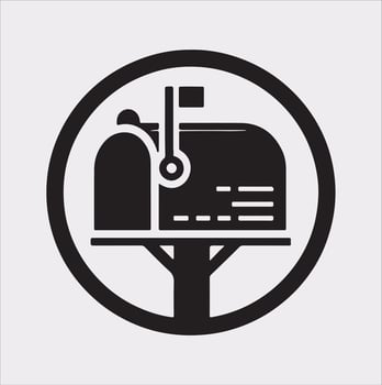 Mailbox symbol silhouette on white background vector
