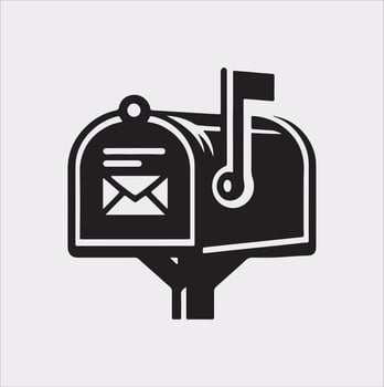 Mailbox symbol silhouette on white background vector
