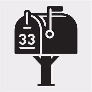 Mailbox symbol silhouette on white background vector