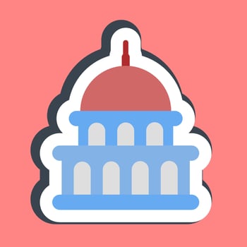 Sticker capitol. USA general election elements. Good for prints, posters, infographics, etc. vector