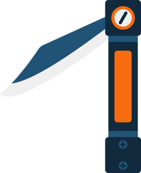 Folding Knife Flat Illustration Isolated Transparent Background png