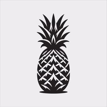 pineapple silhouette on white background vector