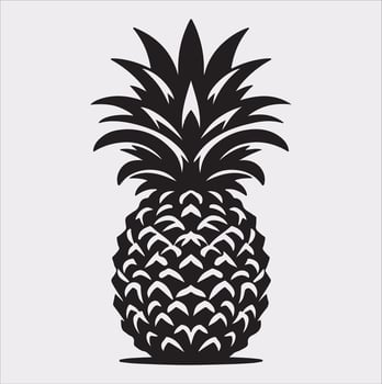 pineapple silhouette on white background vector