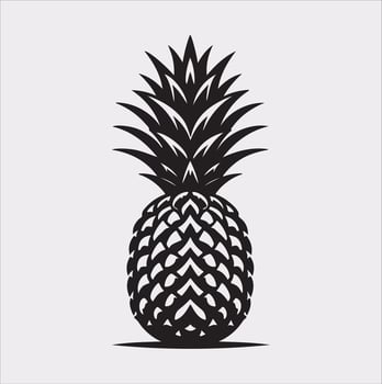 pineapple silhouette on white background vector