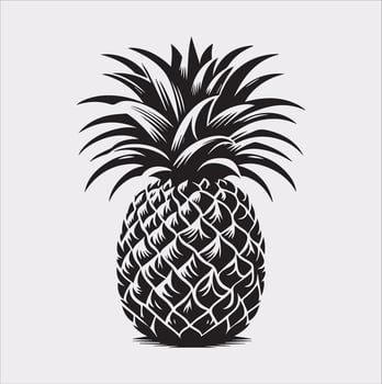 pineapple silhouette on white background vector