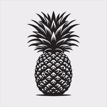 pineapple silhouette on white background vector