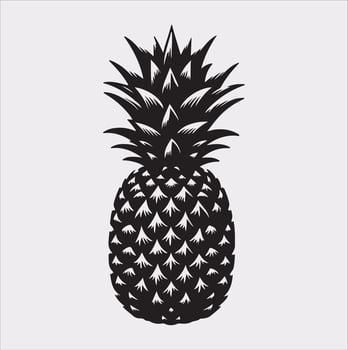 pineapple silhouette on white background vector