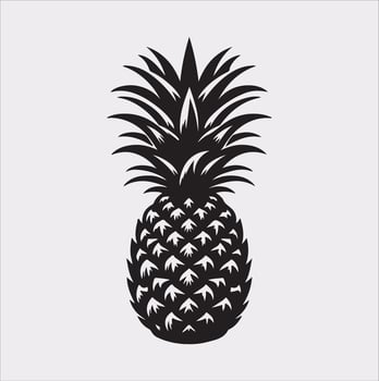 pineapple silhouette on white background vector
