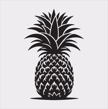 pineapple silhouette on white background vector