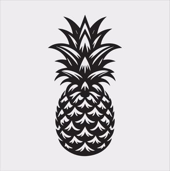 pineapple silhouette on white background vector