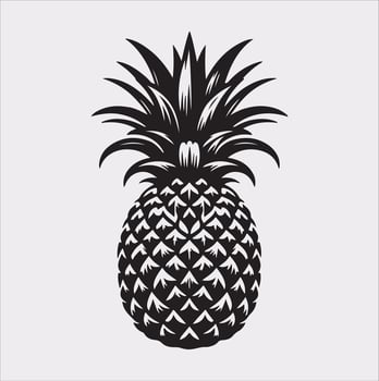 pineapple silhouette on white background vector