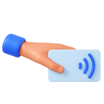 Nfc card 3d illustration. a hand hold nfc card png