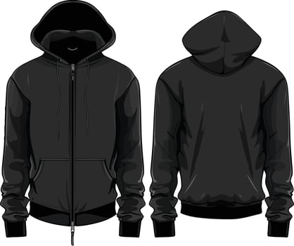 Illustration of Black Hoodie Isolated on White Background vector