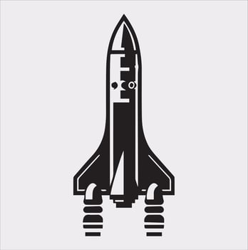 rocket silhouette on white background vector
