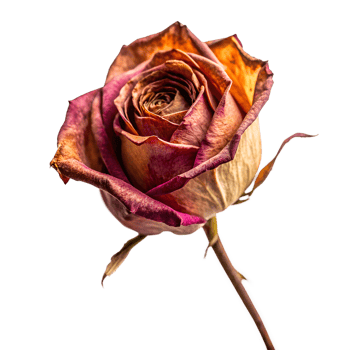 dry rose isolated on a translucent background png